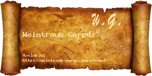 Weintraub Gergő névjegykártya
